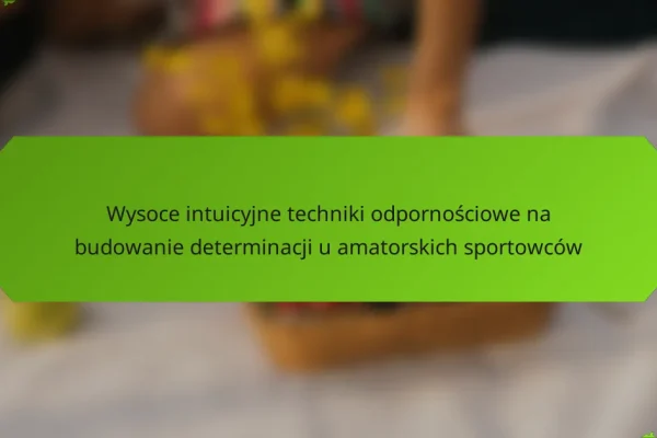 Wysoce intuicyjne techniki odpornościowe na budowanie determinacji u amatorskich sportowców